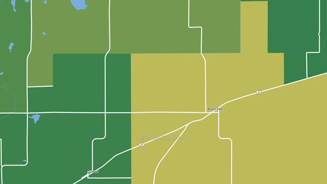 Brook Park, MN Map of Murder Rates