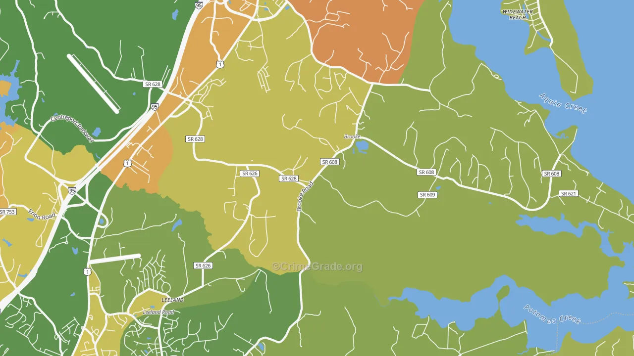 Brooke, VA Map of Murder Rates