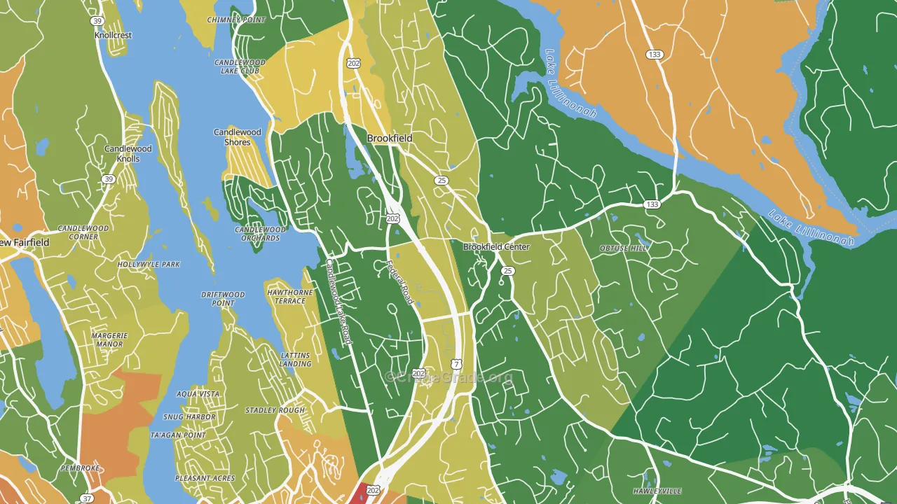 Brookfield, CT Map of Murder Rates