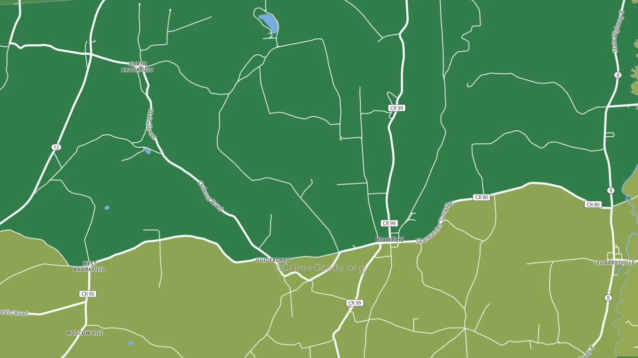 Brookfield, NY Map of Murder Rates