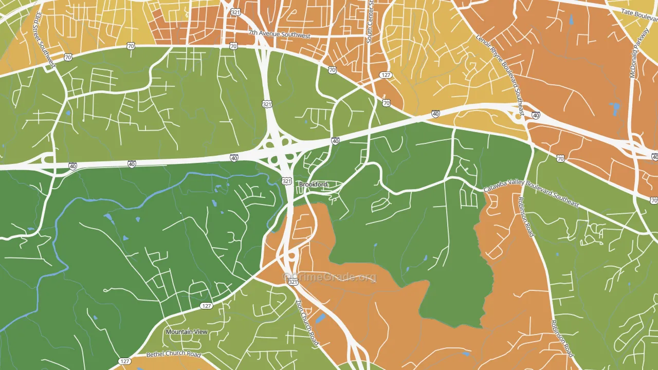Brookford, NC Map of Murder Rates