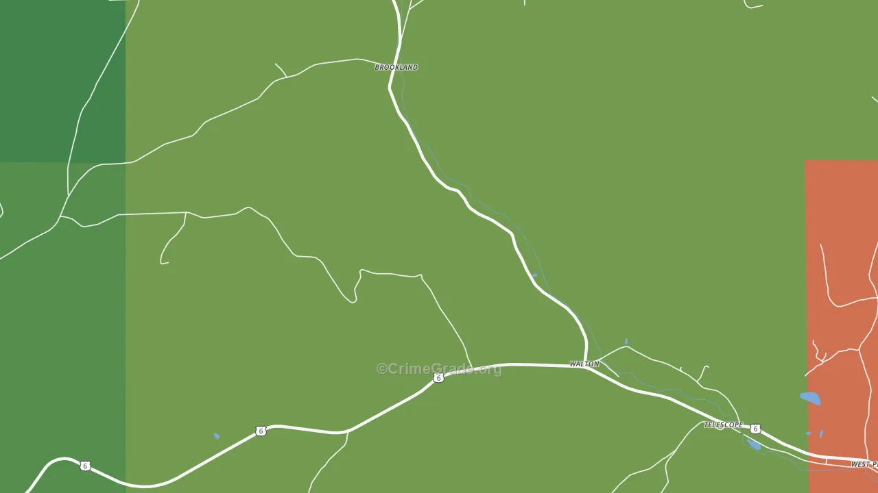 Brookland, PA Map of Murder Rates