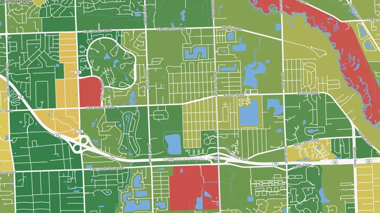 Brooklands Park, Rochester Hills, MI Map of Murder Rates