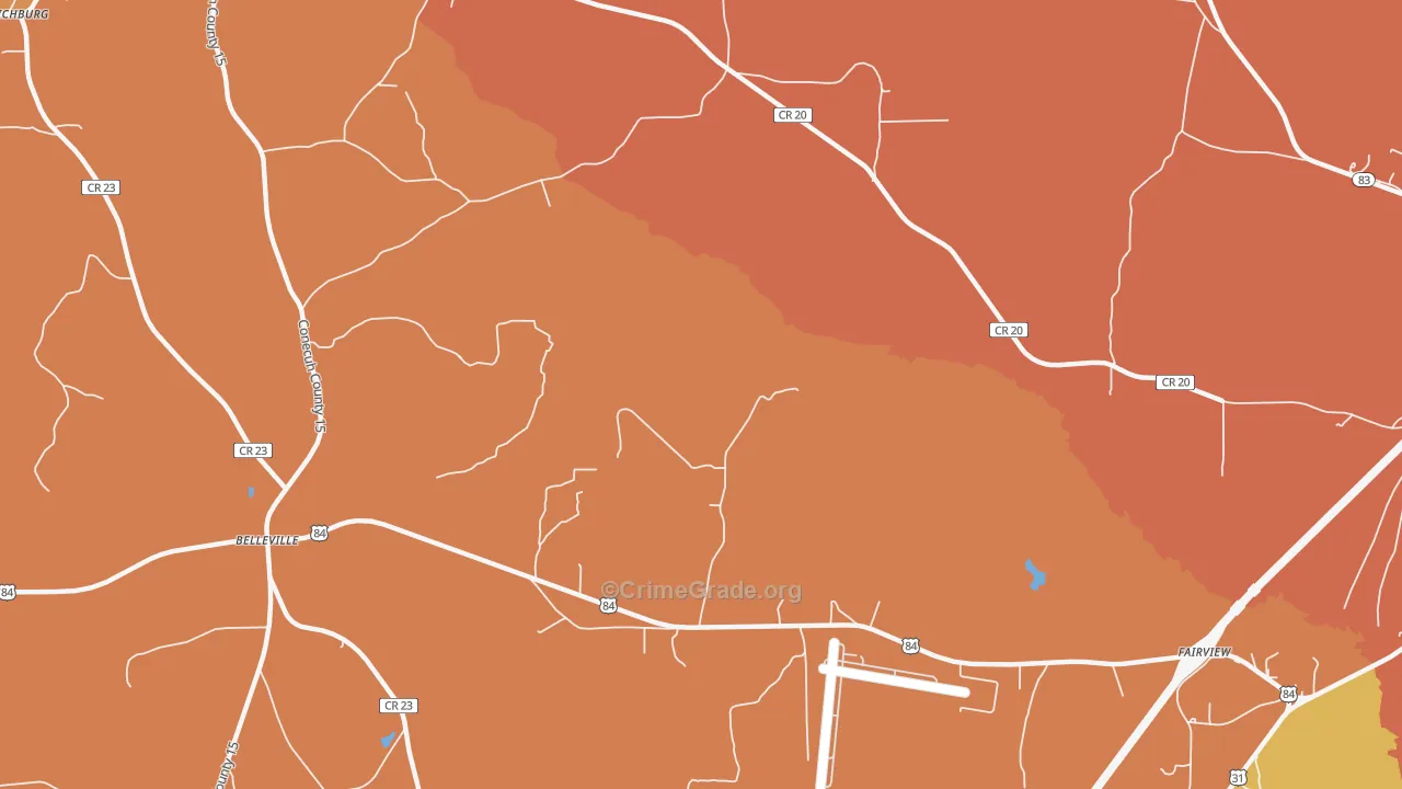 Brooklyn, AL Map of Murder Rates