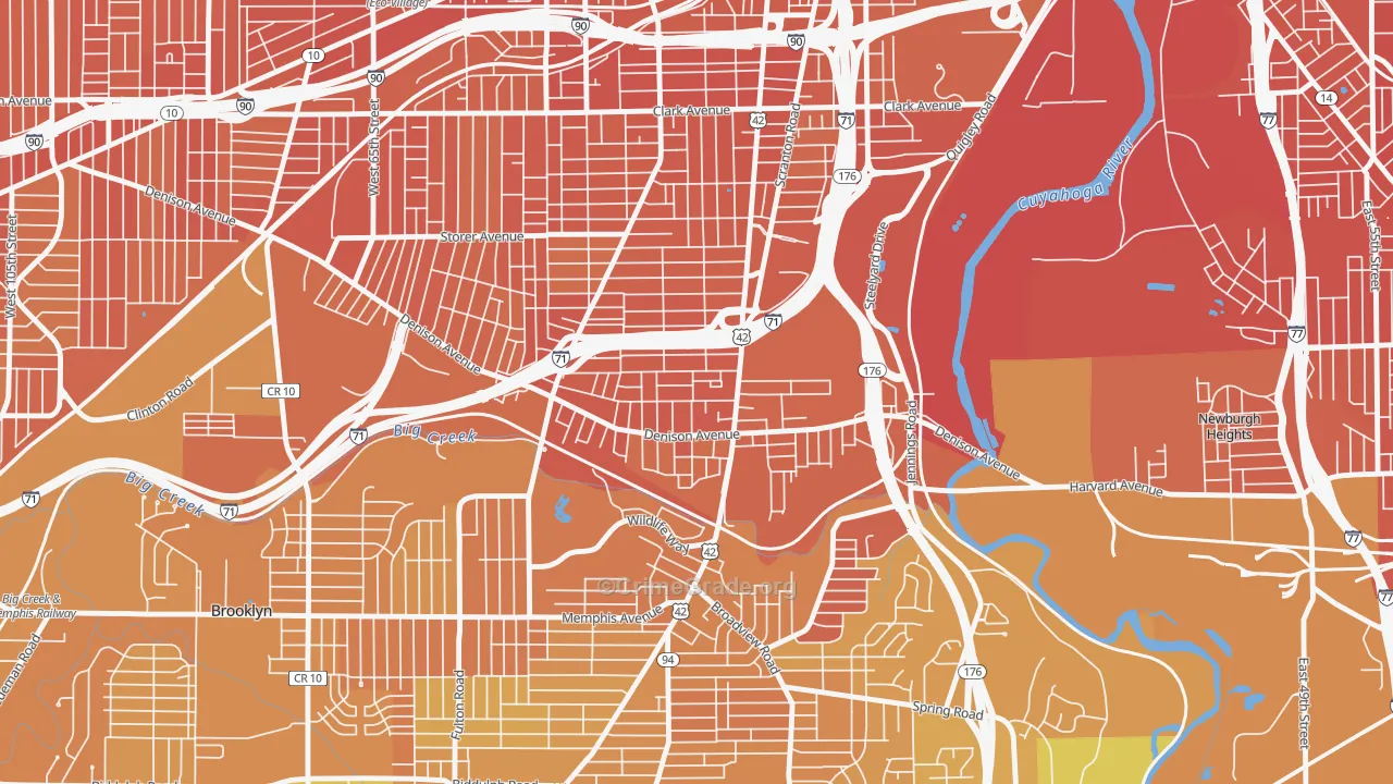 Brooklyn-Centre, Cleveland, OH Map of Murder Rates