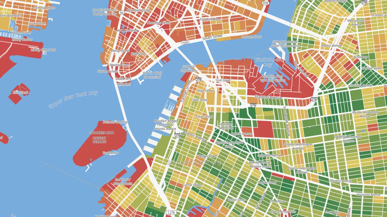 Brooklyn Heights, Brooklyn, NY Map of Murder Rates