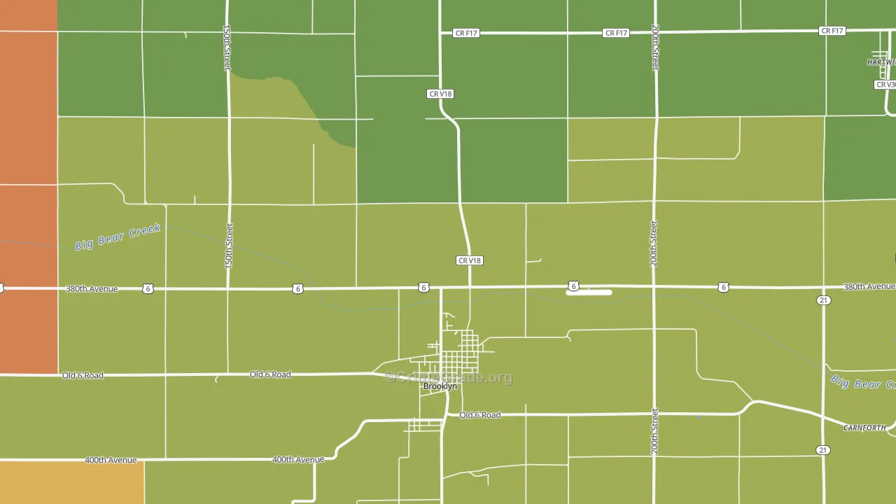 Brooklyn, IA Map of Murder Rates