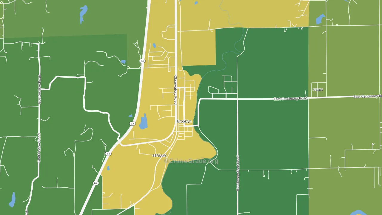 Brooklyn, IN Map of Murder Rates