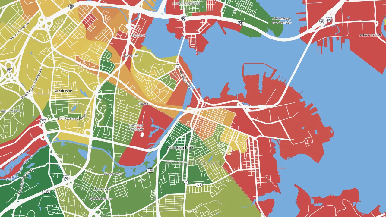 Brooklyn, MD Map of Murder Rates