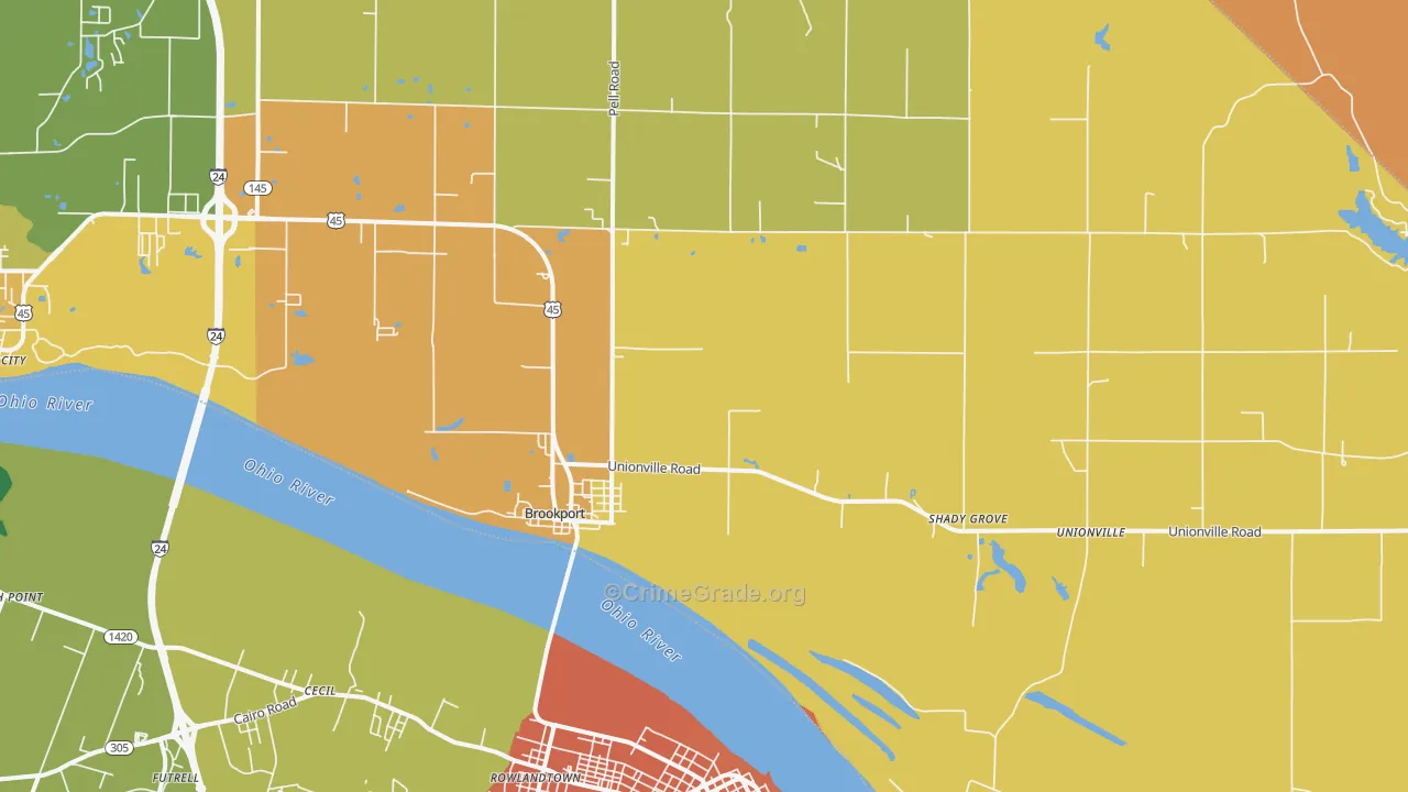 Brookport, IL Map of Murder Rates