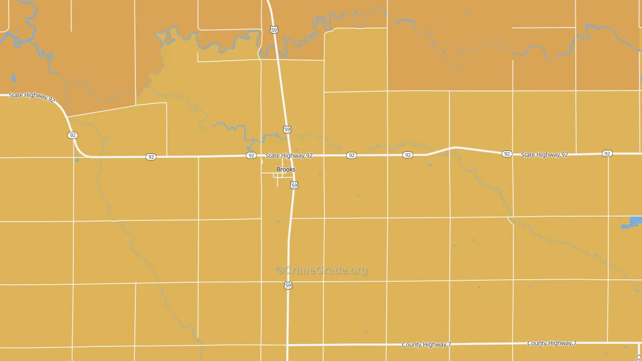 Brooks, MN Map of Murder Rates