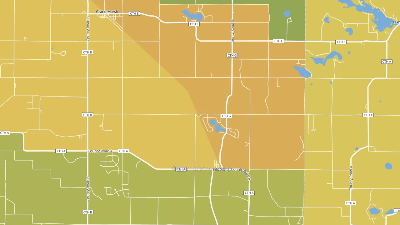 Brooks, WI Map of Murder Rates