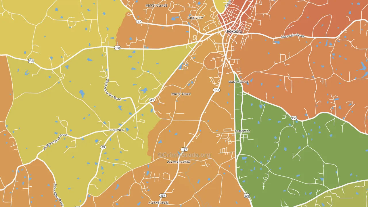Brooksdale, NC Map of Murder Rates