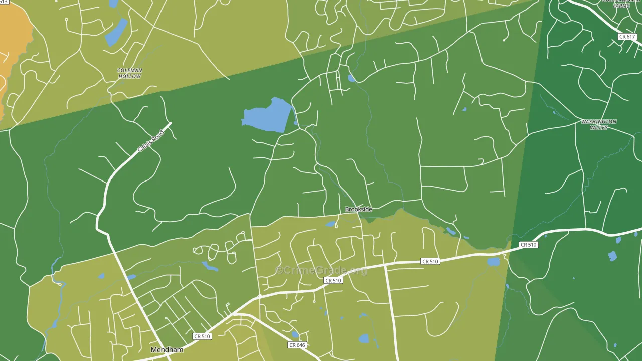 Brookside, NJ Map of Murder Rates