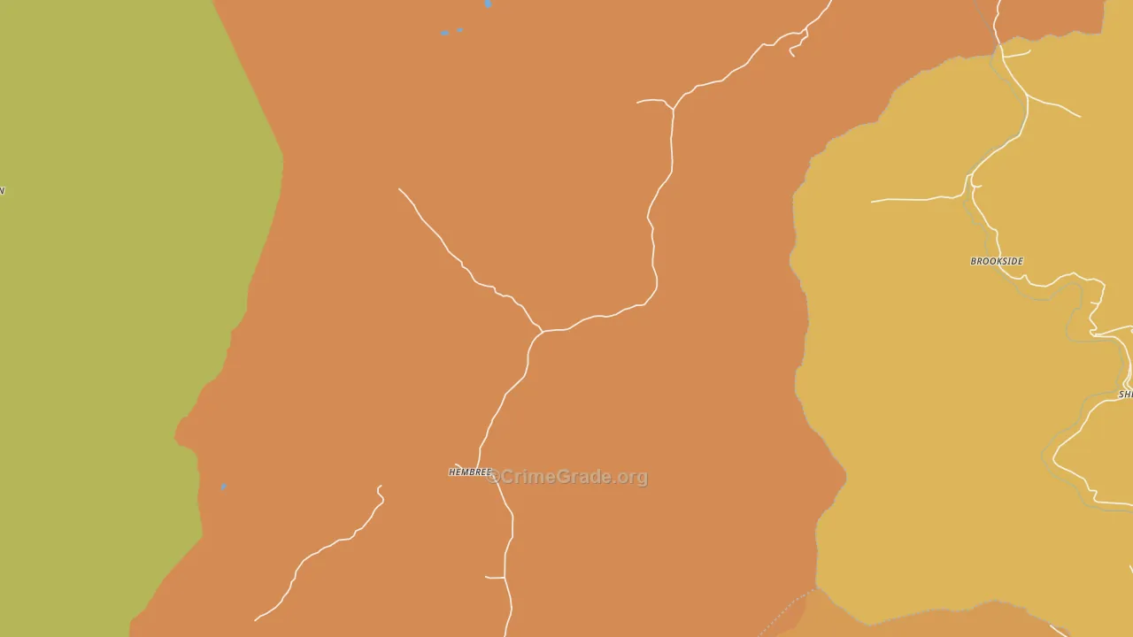 Brookside, TN Map of Murder Rates
