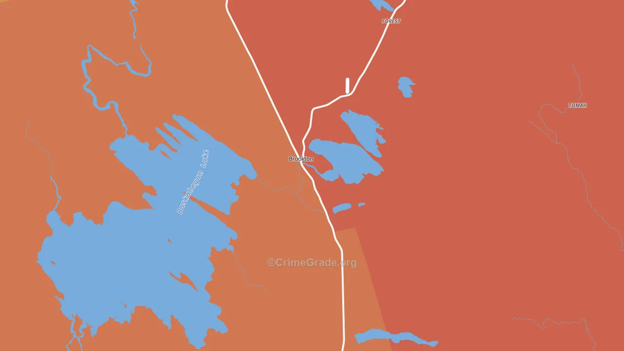 Brookton, ME Map of Murder Rates