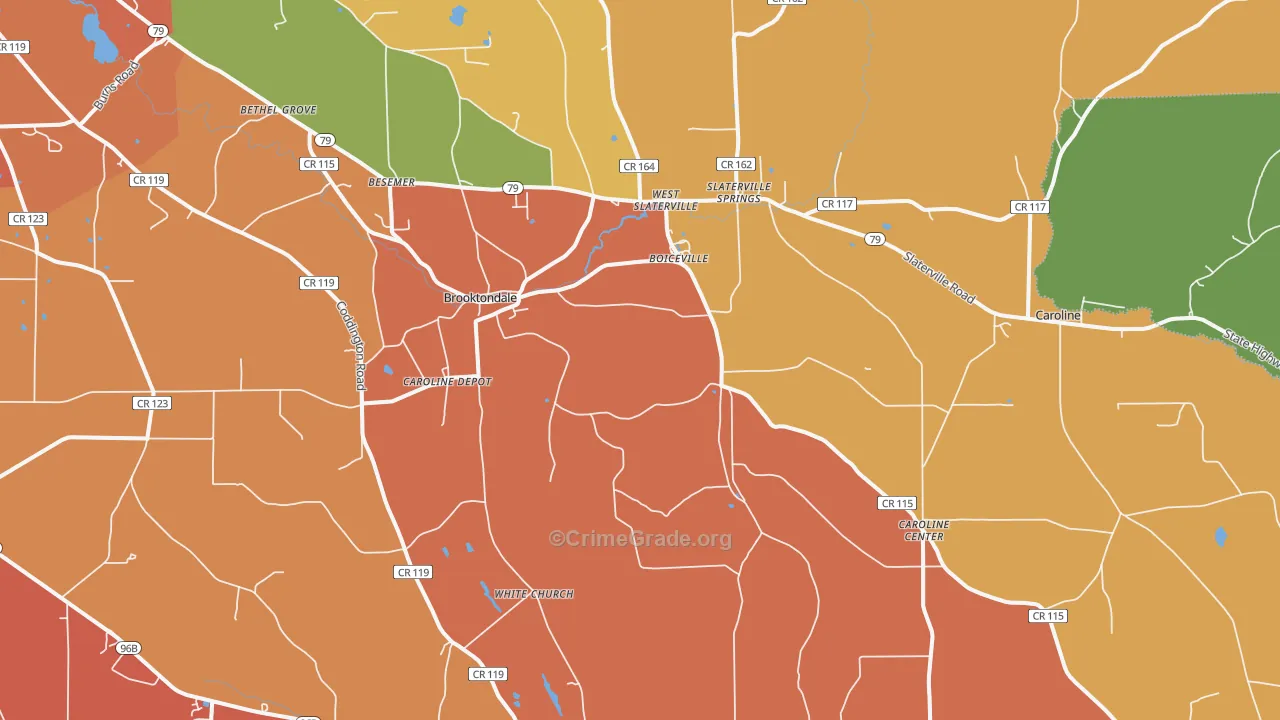Brooktondale, NY Map of Murder Rates
