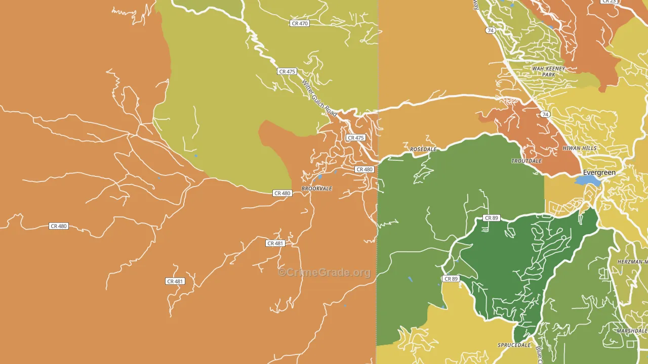 Brookvale, CO Map of Murder Rates