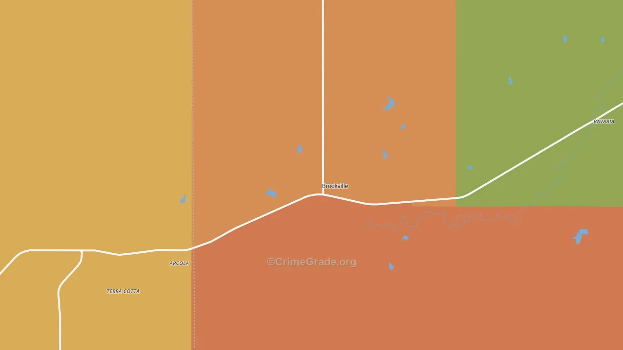 Brookville, KS Map of Murder Rates