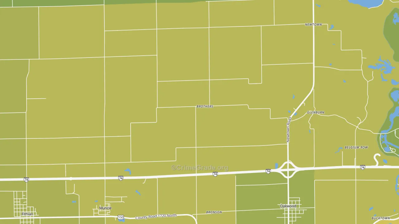 Brothers, IL Map of Murder Rates