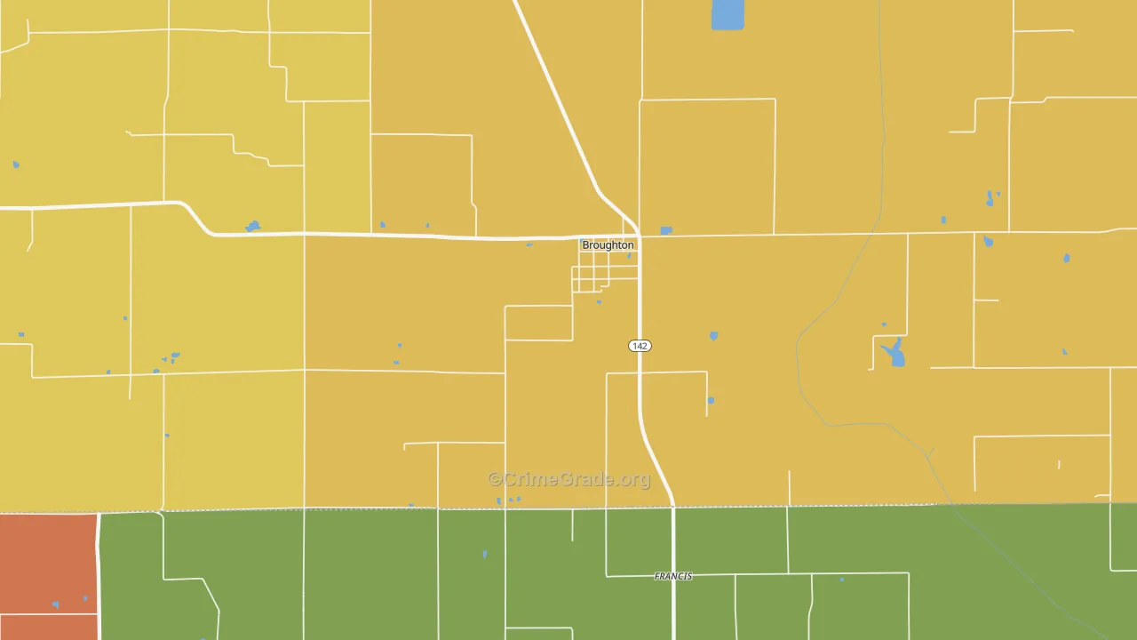 Broughton, IL Map of Murder Rates