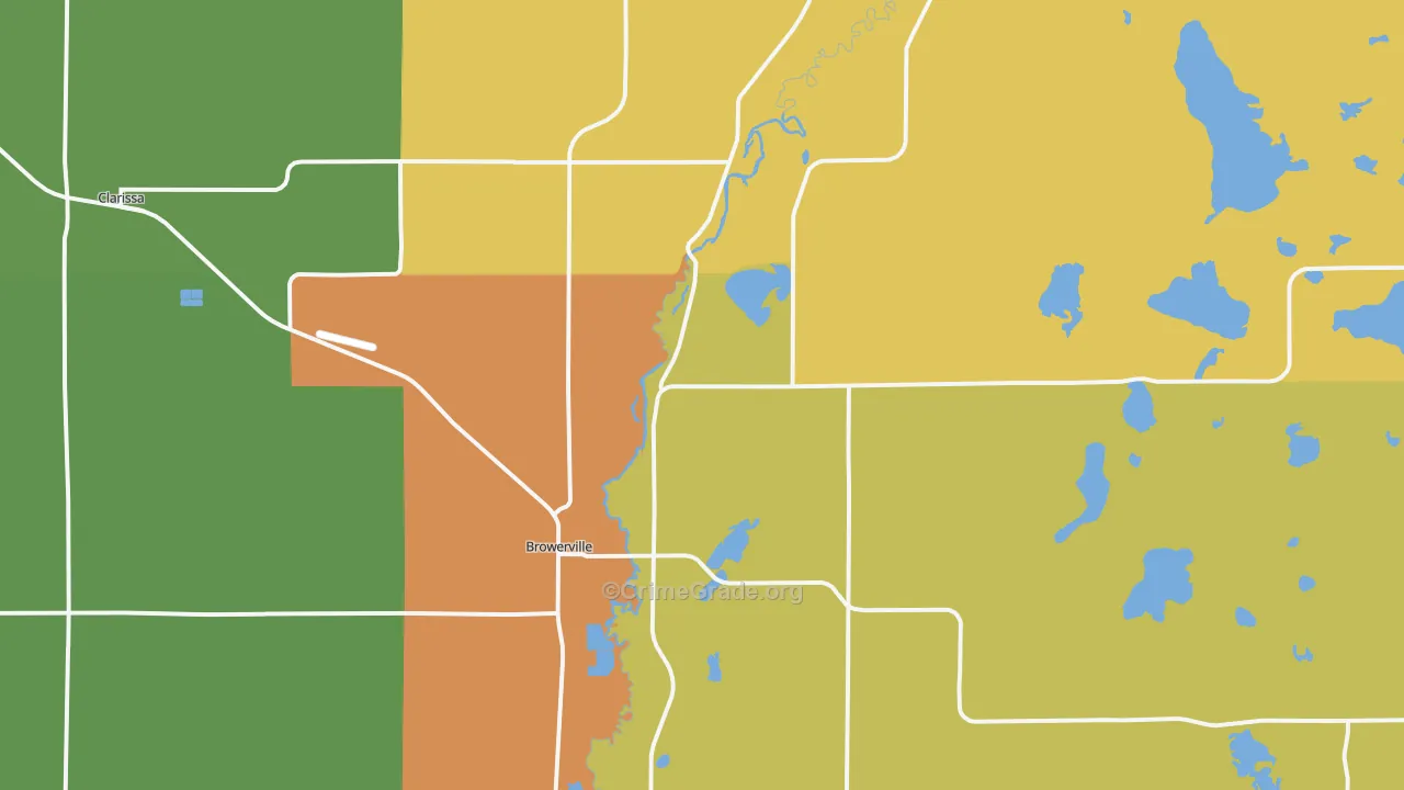 Browerville, MN Map of Murder Rates