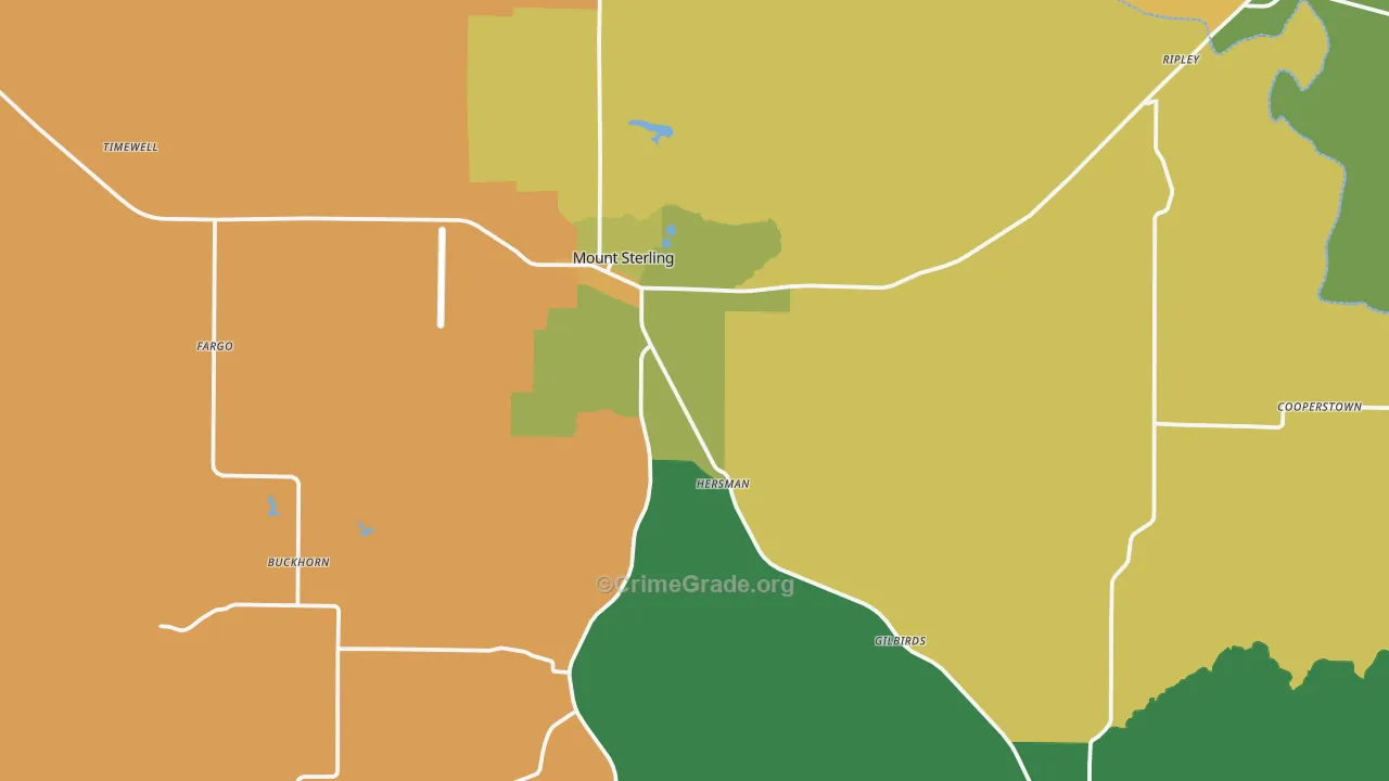 Brown County, IL Map of Murder Rates