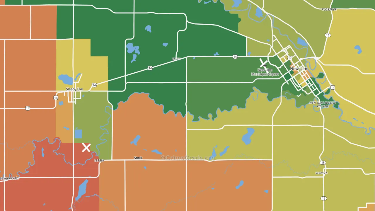 Brown County, MN Map of Murder Rates