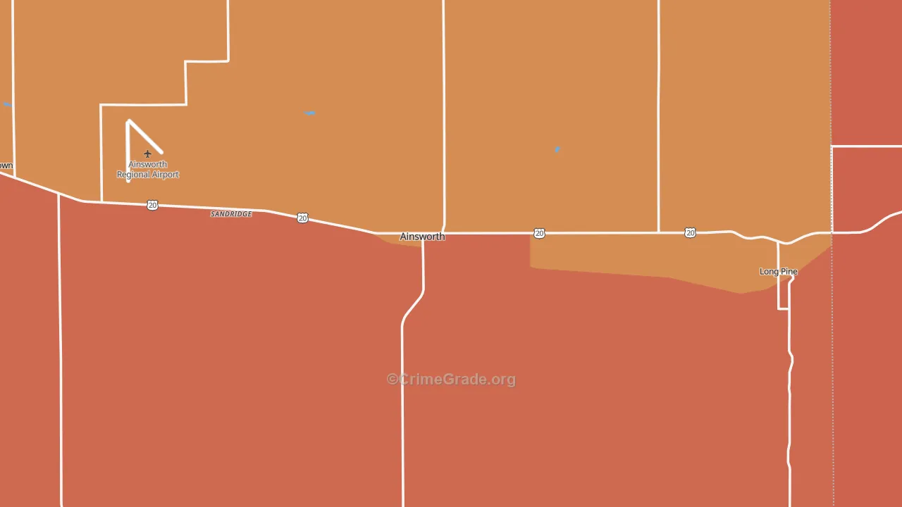 Brown County, NE Map of Murder Rates