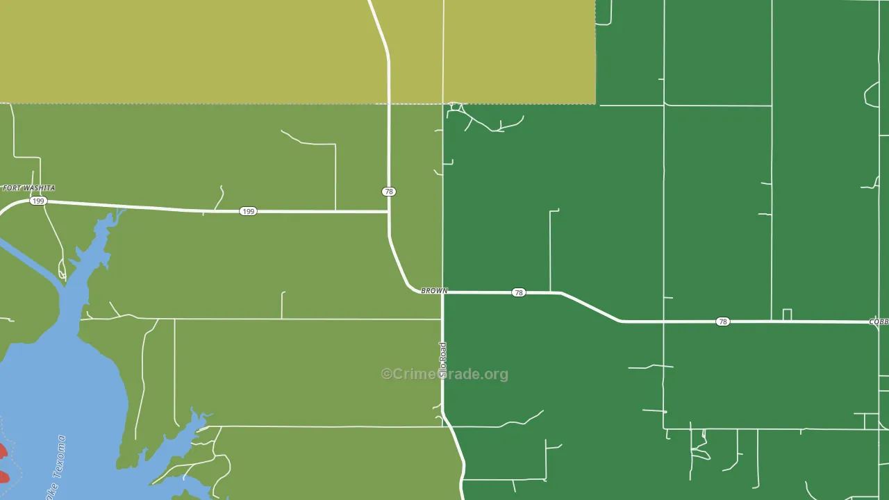 Brown, OK Map of Murder Rates