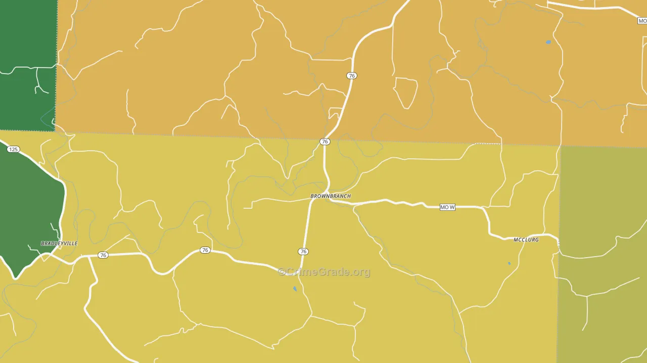 Brownbranch, MO Map of Murder Rates