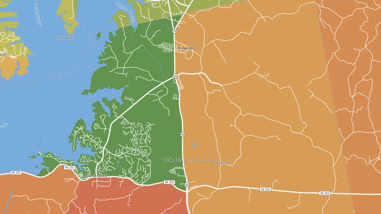 Browndell, TX Map of Murder Rates
