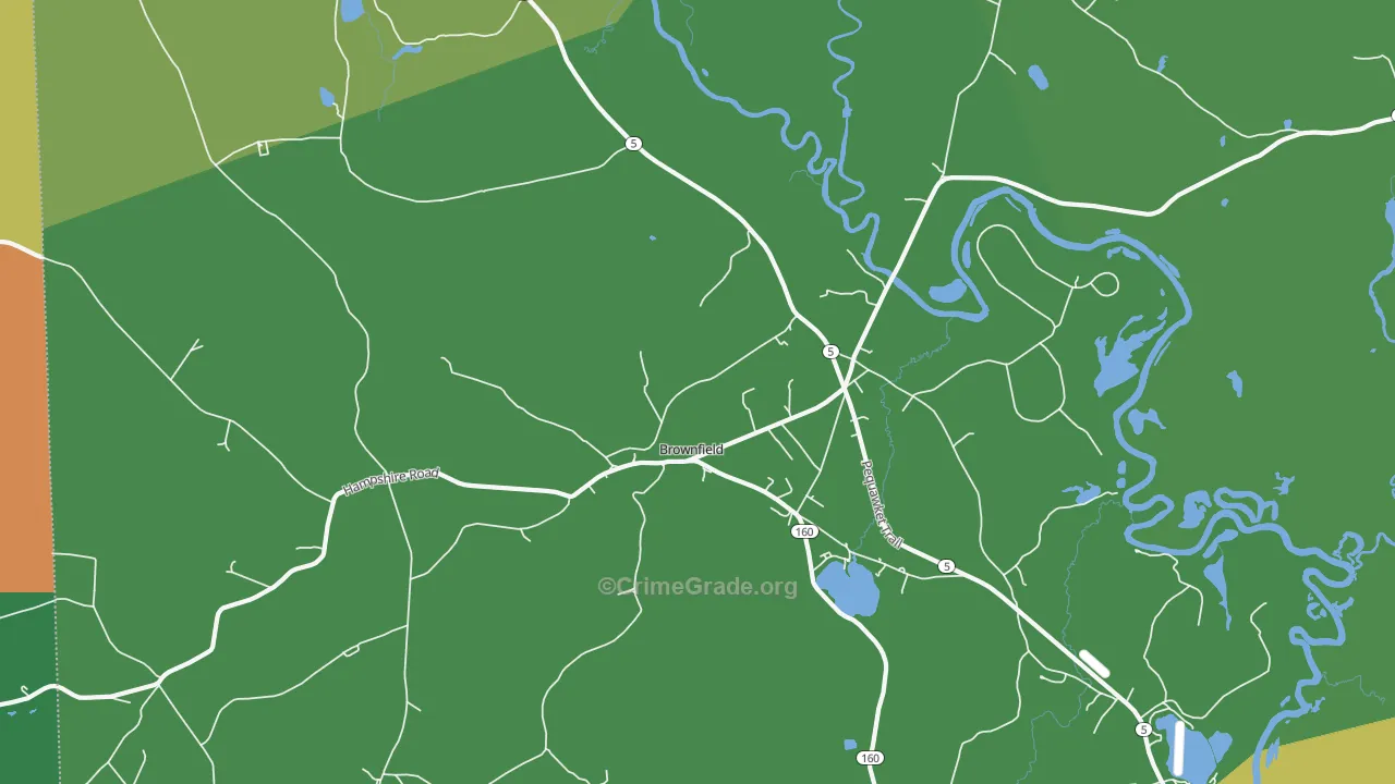Brownfield, ME Map of Murder Rates