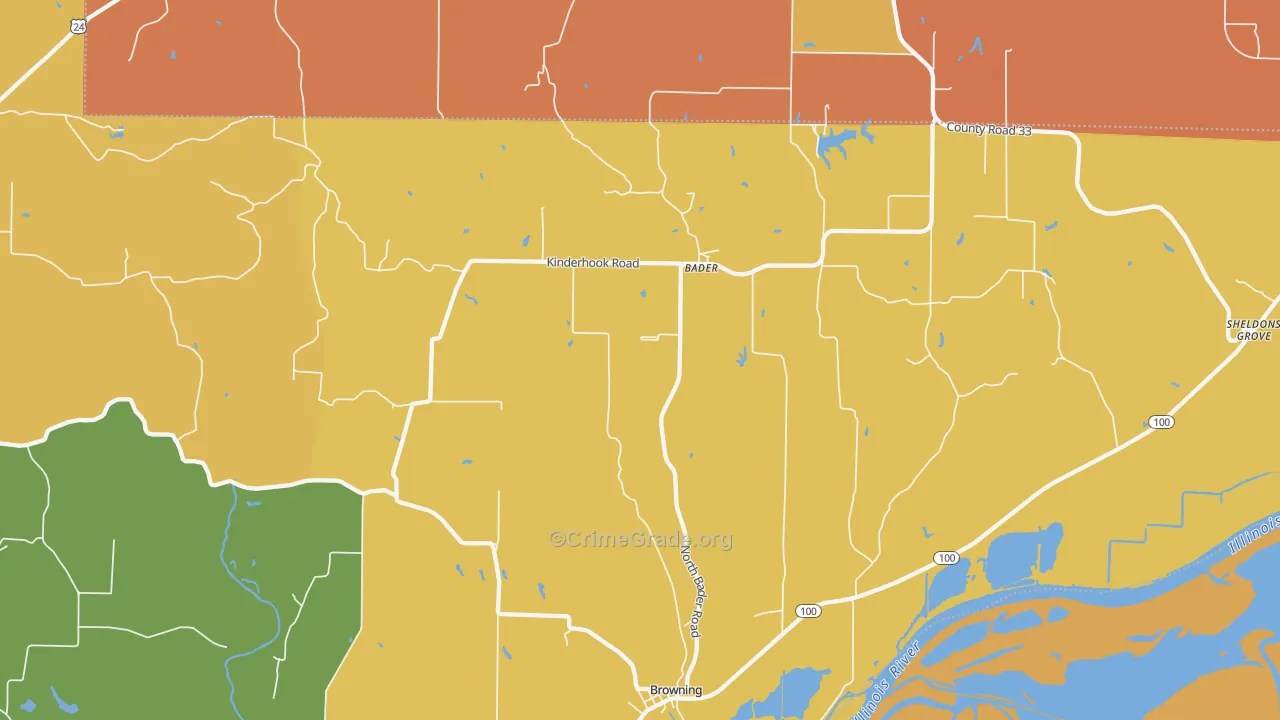 Browning, IL Map of Murder Rates