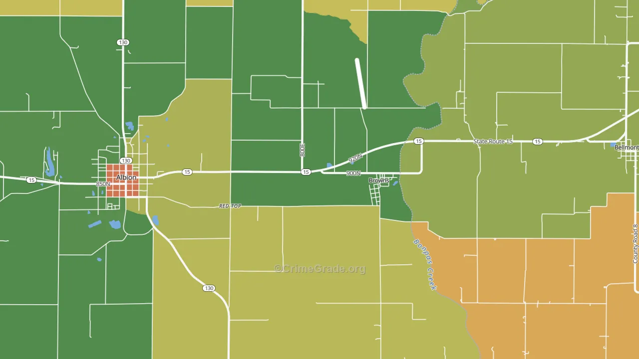 Browns, IL Map of Murder Rates