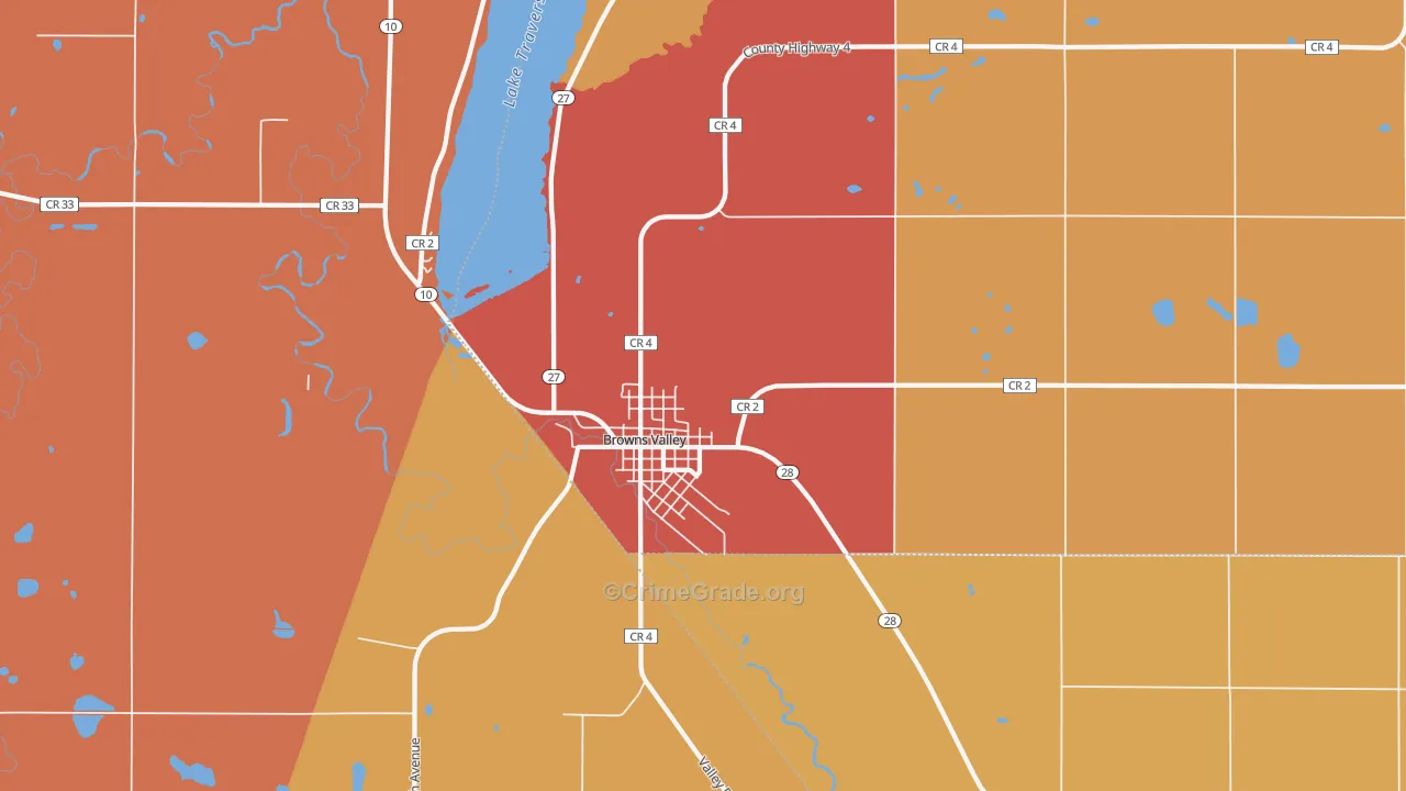 Browns Valley, MN Map of Murder Rates