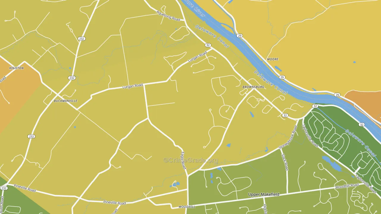 Brownsburg, PA Map of Murder Rates