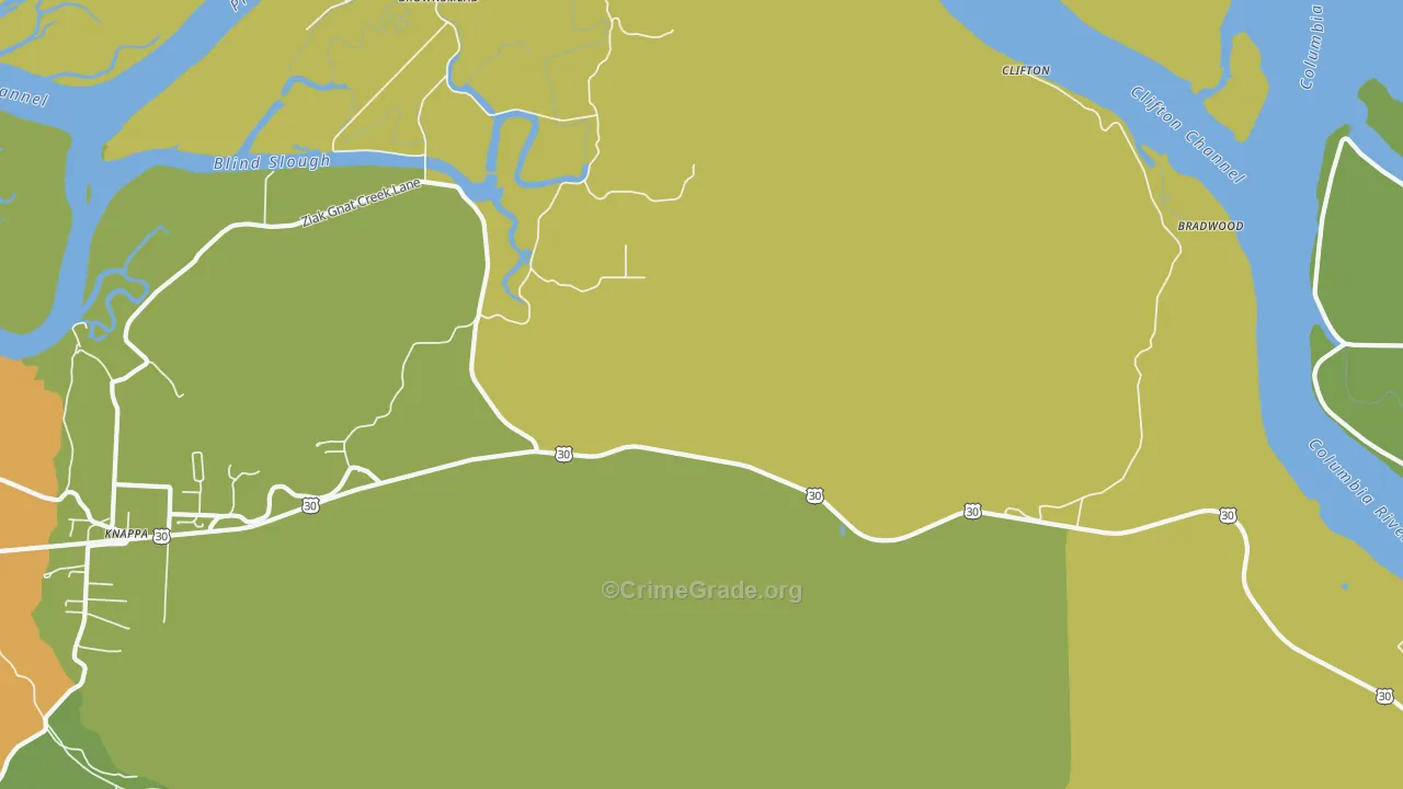 Brownsmead, OR Map of Murder Rates