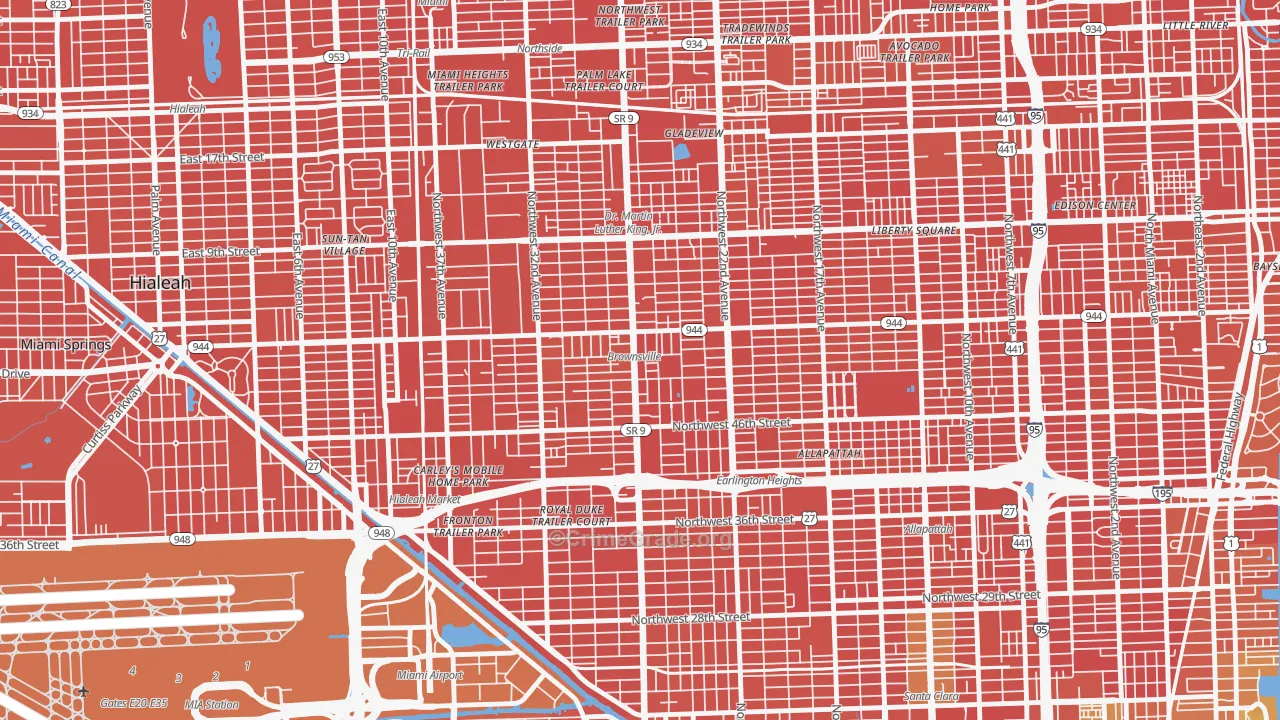 Brownsville, FL Map of Murder Rates