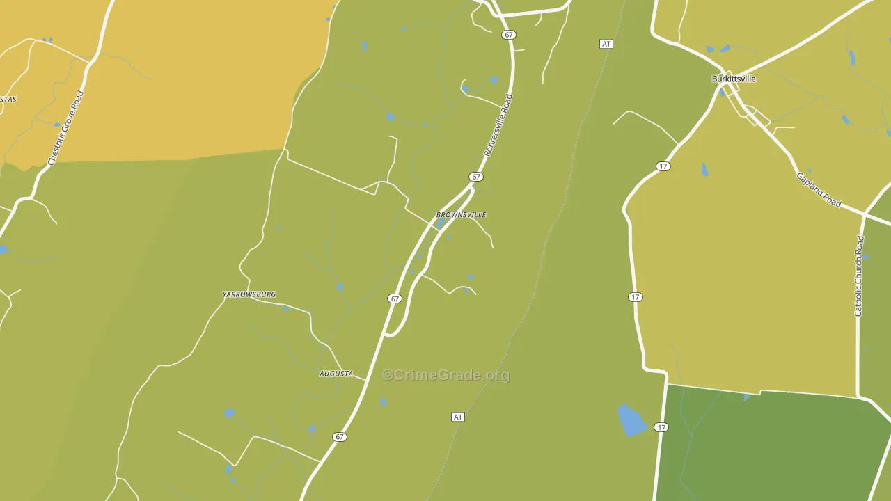 Brownsville, MD Map of Murder Rates