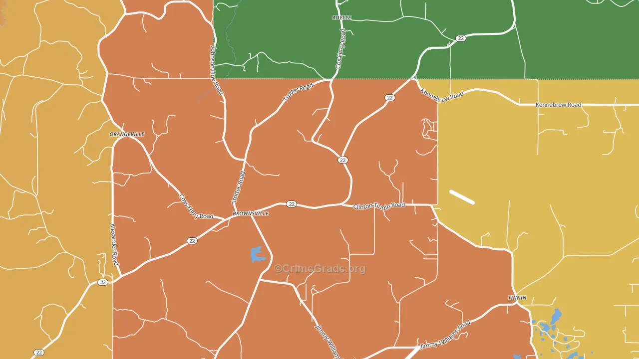 Brownsville, MS Map of Murder Rates