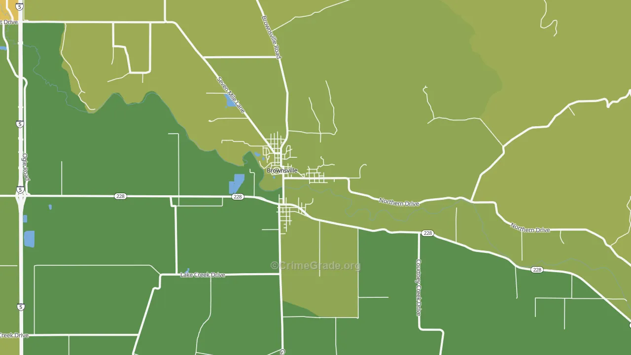 Brownsville, OR Map of Murder Rates