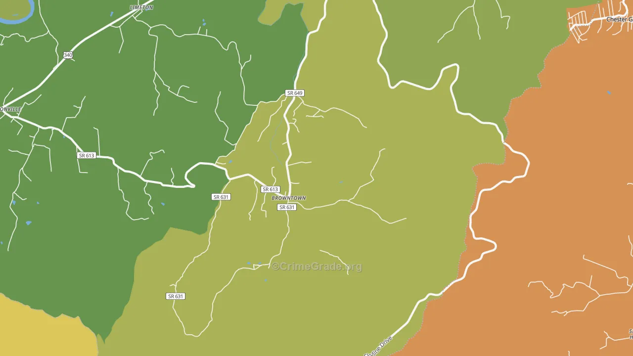 Browntown, VA Map of Murder Rates