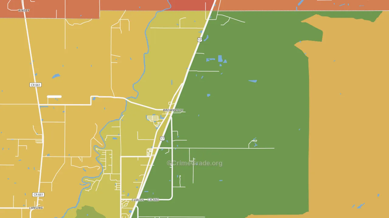 Brownville, FL Map of Murder Rates