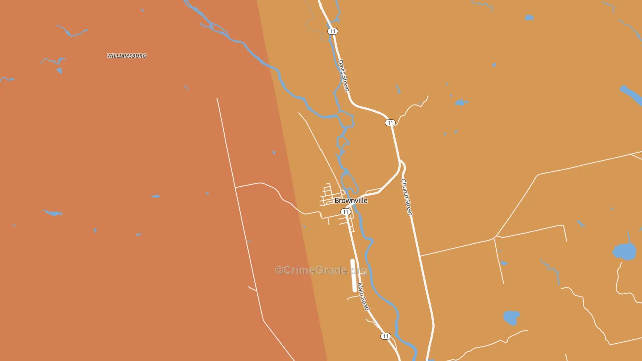 Brownville Junction, ME Map of Murder Rates