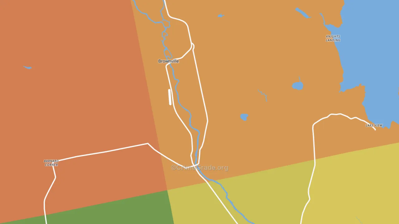Brownville, ME Map of Murder Rates