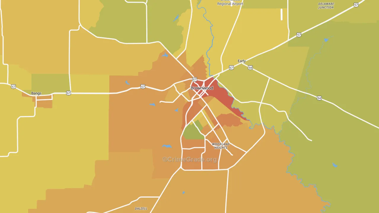 Brownwood, TX Map of Murder Rates