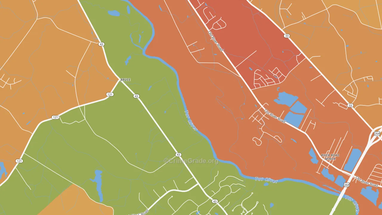 Bruce, NC Map of Murder Rates
