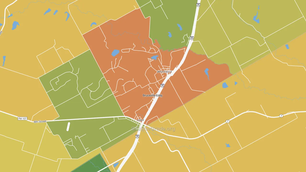 Bruceville-Eddy, TX Map of Murder Rates