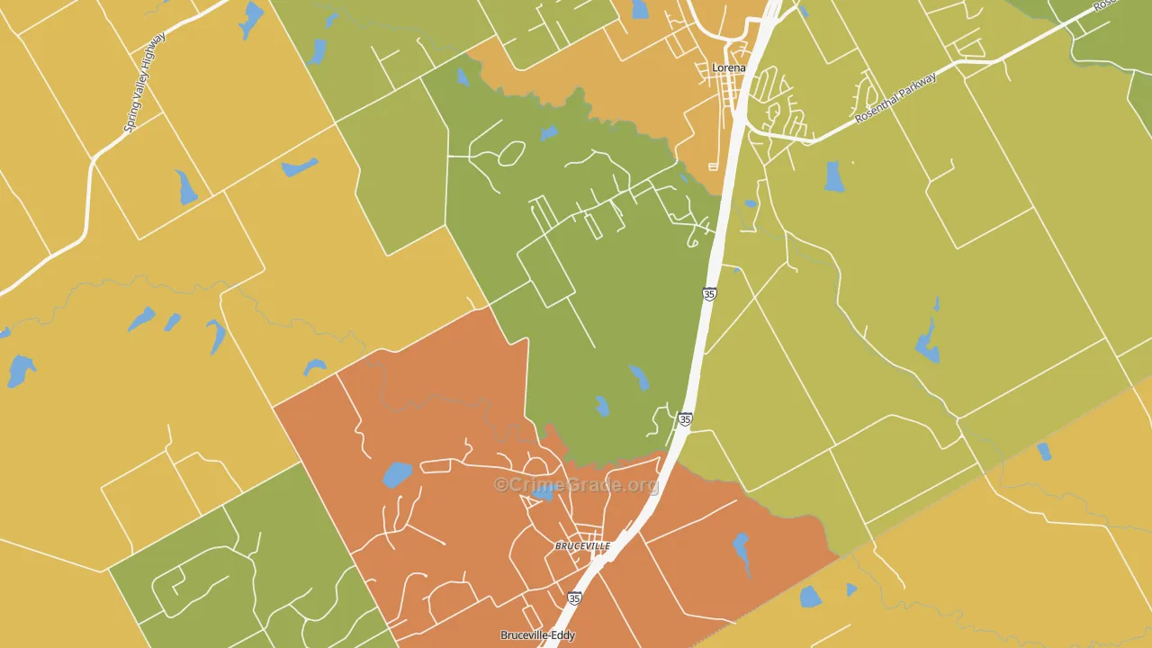Bruceville, TX Map of Murder Rates